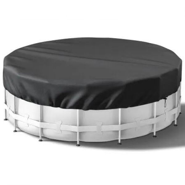 15 Ft Round Pool Cover,Solar Pool Covers for Above Ground Pools,Heavy Duty Winter Pool Cover Protector with Pool Accessories,PE Tarp Ideal (Black)