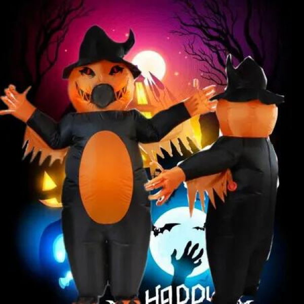 150-190cm Halloween Inflatable Pumpkin Costume Christmas Funny Blow Up Inflatable Suit for Men Women