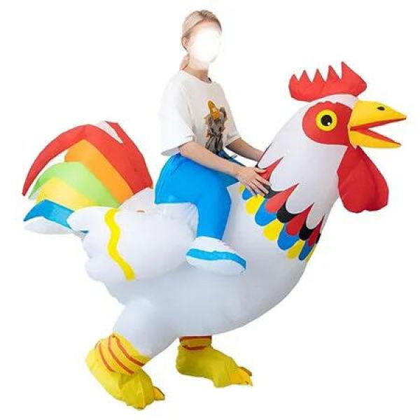 150 to 190cm Inflatable Blow up Rooster Costume USB POWERED Halloween Christmas Animal Suitable Height 150-190