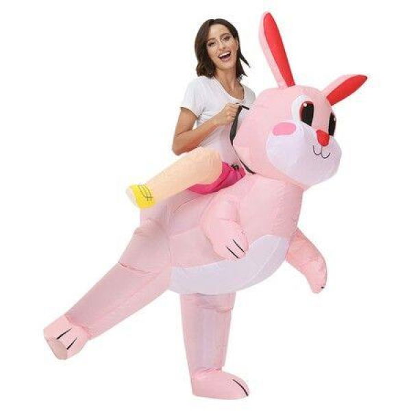 150190cm Inflatable Easter Bunny Costume Blow up Bunny Rabbit Fancy Dress Costume For Men Women Unisex Bunny Cosplay Party Costume