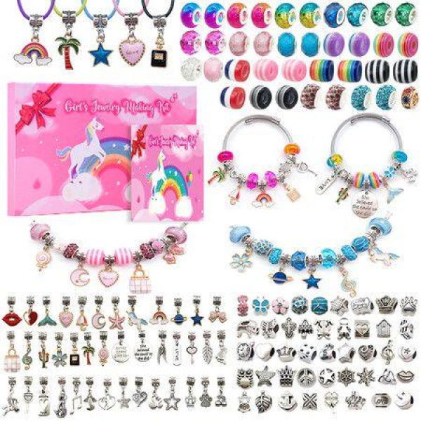 152pcs Bangle Bracelet Making Kit DIY Jewelry Making Kit And Supplies Expandable Charm Bracelets Pendants Plier Set Toy Art Craft Gift