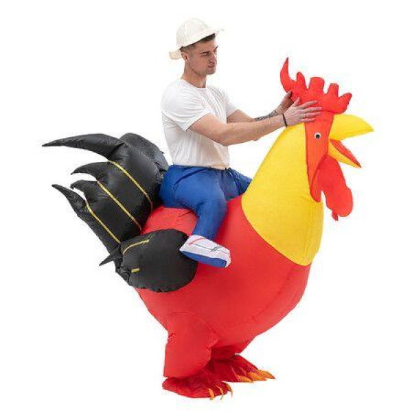 155-190cm Inflatable Christmas Rooster Costume Blow Up Suit for Cosplay and Christmas Party