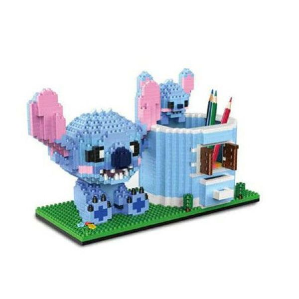 1598 Pcs Anime Mini Building Blocks Pen Holder Desktop Cute Micro Building Toys Kits For Adults Kids (Blue)