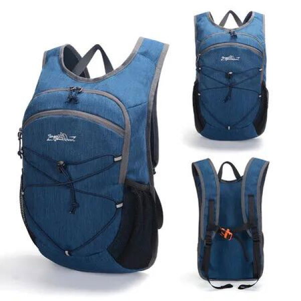 15L Foldable Hiking Backpack Lightweight Packable Travel Daypack with Chest Strap Small Folding Pack for Walking, Blue
