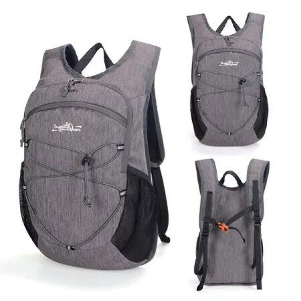 15L Foldable Hiking Backpack Lightweight Packable Travel Daypack with Chest Strap Small Folding Pack for Walking, Grey