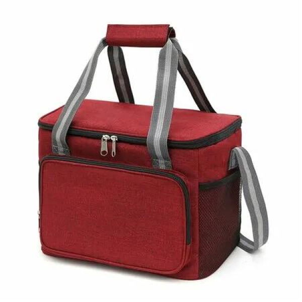 15L Insulated Travel Lunch Bags for Office Women Men,Oxford Cloth Tiffin Bag,Office Insulated Ice Pack for Women,Outdoor Tiffin Bags Color Red