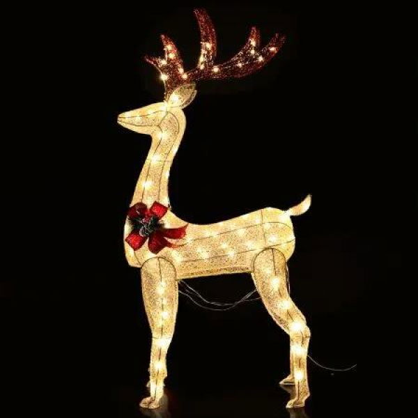 1.5M Christmas Lights Reindeer 100 LED Decorations Jingle Jollys