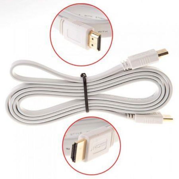 1.5m/5ft 1080p 3D Flat HDMI Cable 1.4 For HDTV Xbox PS3.