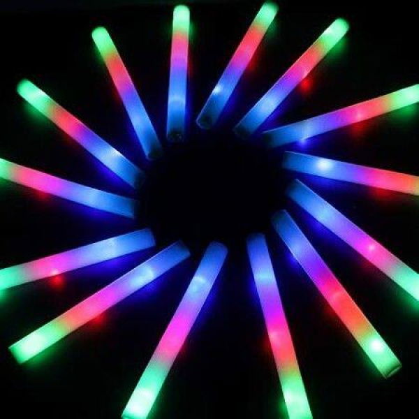 16 Pack Foam Glow Sticks Bulk3 Modes Flashing LED Light Sticks Glow in The Dark Party Supplies Light Up Toys for PartiesConcertsChristmasHalloween