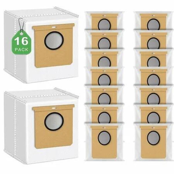 16 Pack Replacement Dust Bag Compatible with Eufy L60,L60 SES,L50, 2.5L Vacuum Robot Cleaner Bags for Haier H9+, Self-Empty Station Accessories Part