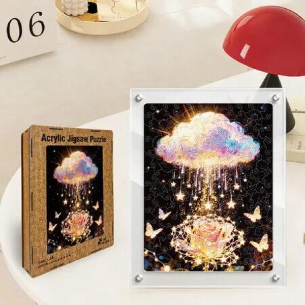 160p JIGSAW Wooden Puzzle Glass frame Acrylic ART Jigsaw Puzzle 160PCS Challenging Family Birthday Gift