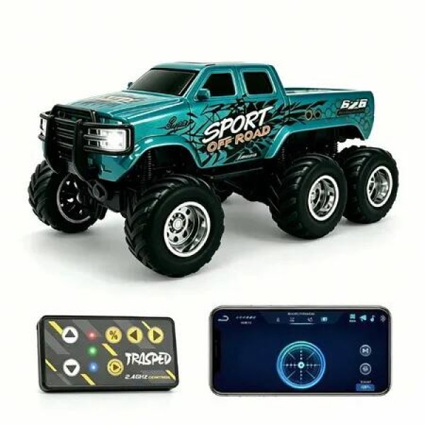 1/64 Mini Rc Monster Truck 6x6 Off Road Remote Car Sturdy Metal Car|3 Speeds 2.4G Flexible Remote Control Long Lasting Fast Charge All-Terrain Age3+