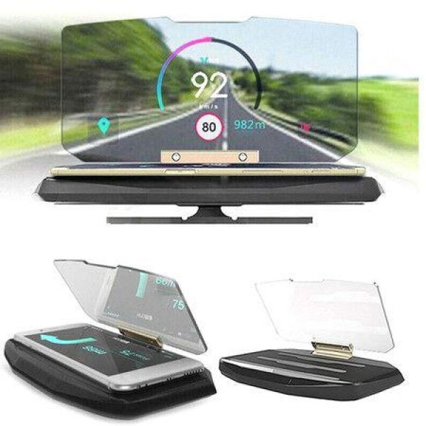 16.5 Cm Multi-color Car HUD Recessed To Remove Glare And Clear HUD Display Car HUD Phone Holder For GPS Navigation.