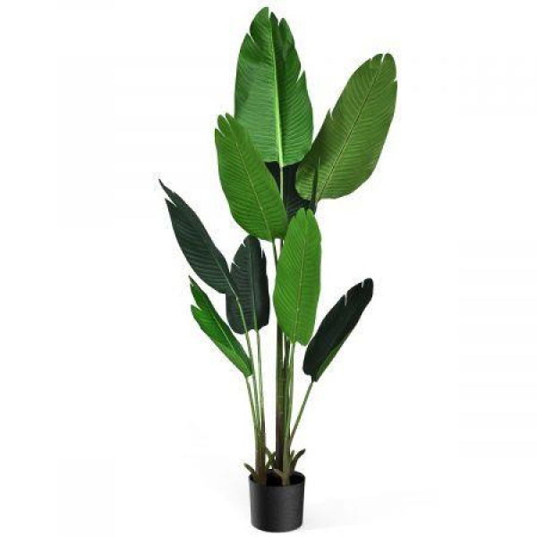 1.6M Artificial Tropical Palm Tree Fake Plant With Gift Black Pot