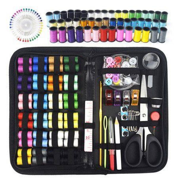 172 Pcs DIY Mini Sewing Kit Portable Emergency Sew Repair Kit With Scissors Thimble ETC