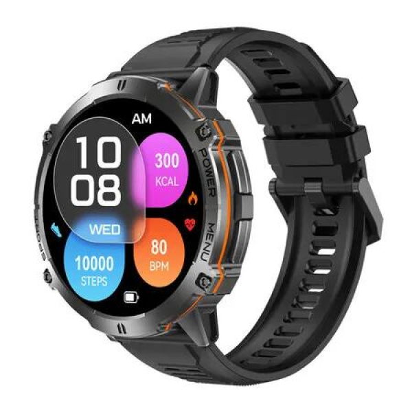 1.73 Inch AMOLED Smartwatch with Calls,100 Days Battery,10 Meters Waterproof,SpO2 Body Monitor,Sleep Monitor,Pedometer,100 Sports Mode Color Black