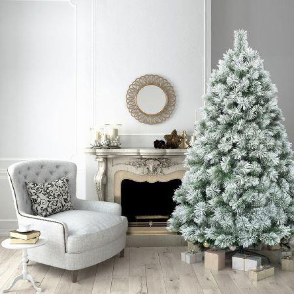 1.8m Pine Needle Artificial Christmas Tree With 586 Branch Tips And A Metal Stand For Decorations.