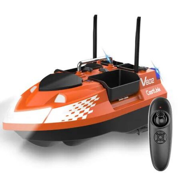 18000mAh 2 Batteries RC Bait Boat for Fishing Baits GPS 500M Range 6 HOURS Last Max3KG Load Birthday Christmas Gift COL Orange