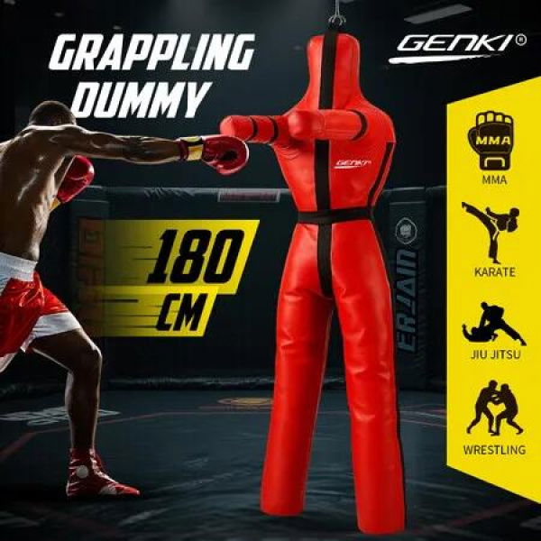180cm Grappling Dummy BJJ MMA Wrestling Jiu Jitsu Boxing Punching Unfilled Judo Karate Kickboxing Practice Bag Kicking Sports Training Mannequin Genki