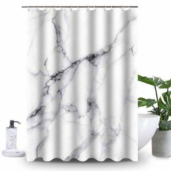 180x180cm Marble Bathroom Shower Curtain Water ProofReinforced Metal Grommets