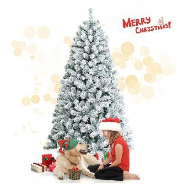 1.8M White Artificial Holiday Christmas Tree With 600 PVC Tips For Christmas Decoration.