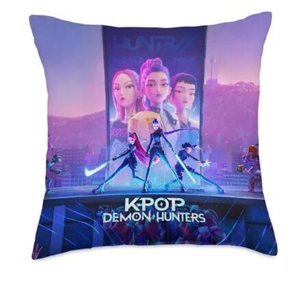 18x18 Inch Demon Pillow Case,Kpop Theme Throw Pillow Cover,Hunters Birthday Decorations Party Favors Cushion Cover Decor