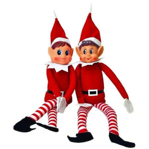 1Pair ELF ON SHELF Spirit Elf Doll Christmas Elf Long Legs Doll Ornament Boys and Girls