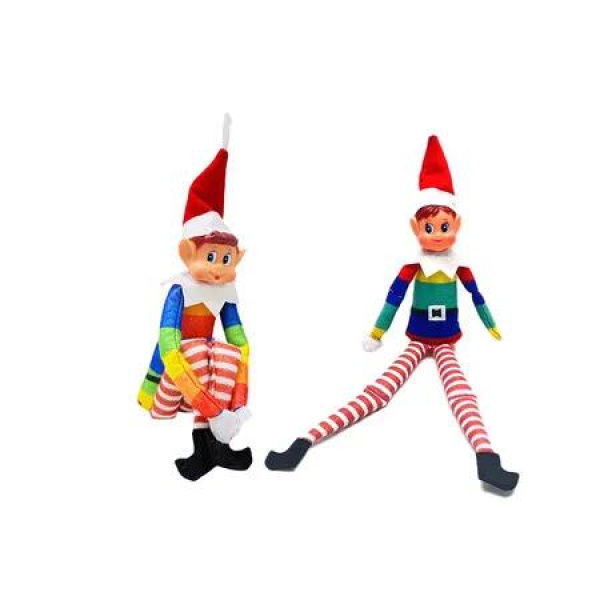 1Pair Rainbow Spirit Elf ON SHELF Doll Christmas Elf Long Legs Doll Ornament Boys and Girls