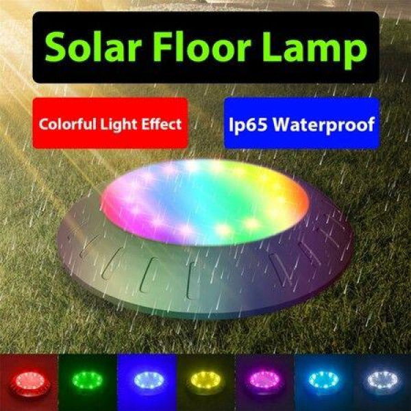 1Pc 16LEDs Solar Deck Lights Outdoor Waterproof Colorful Sidewalk Ground Garden Lights Lawn Lamp Yard Decor Landscape Lighting