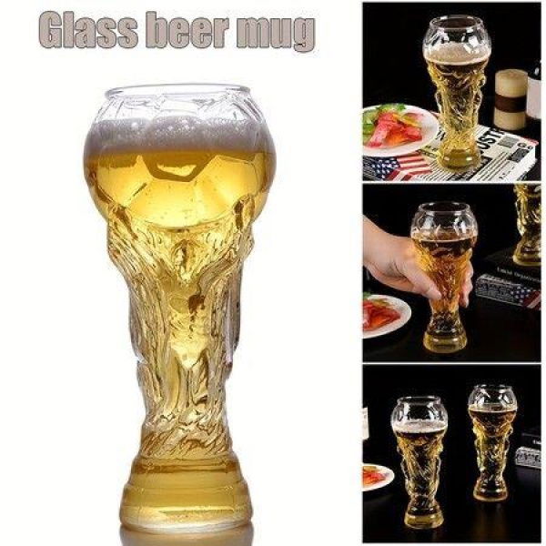 1pc Beer Football World Cup 450ml Glass Water Cup Clear Soccer Drinking Cups Summer Winter Drinkware