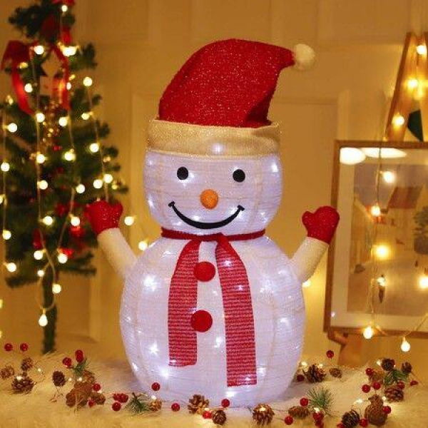 1PC Christmas Light Up Ornament Christmas Snowman Ornament Mini Christmas Ornament Snowman Doll Lighted Christmas Decor Luminous Decor Light