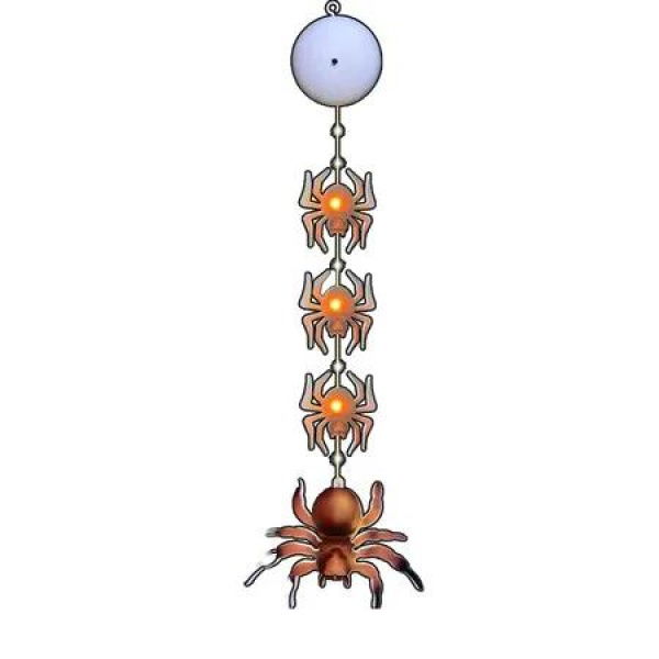 1PC Spider String Lights Chandelier Ornament LED Suction Cup Hanging Lamp Halloween Door Decoration Light