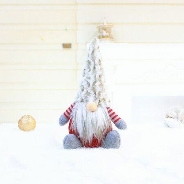 1PCS Christmas Gnome Plush Doll Decoration, 11.4Inch Handmade Plush Swedish Tomte Doll Gift for Her, Cute Valentines Gnomes Home Decorations for Shelve