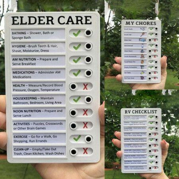 1pcs Memo Plastic Board Chart Reusable Elder Care Checklist Daily Planner Responsibility Behavior