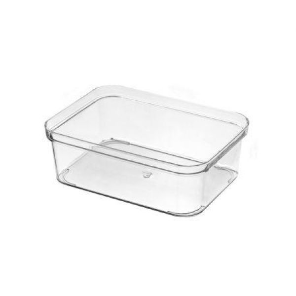 1 Pc Stackable Pantry Organizer Bins For Kitchen Freezer Countertops Cabinets - Plastic Food Storage Container With Handles For Home And Office 13.5*18.5*6.2 Cm