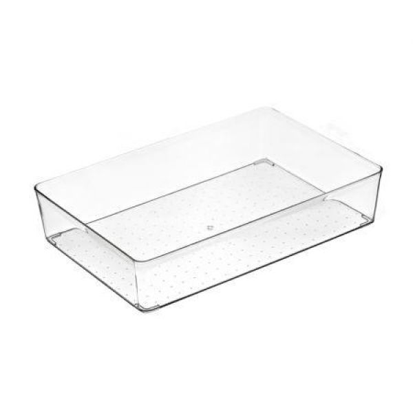 1 Pc Stackable Pantry Organizer Bins For Kitchen Freezer Countertops Cabinets - Plastic Food Storage Container With Handles For Home And Office 29.8*20*6.2 CM