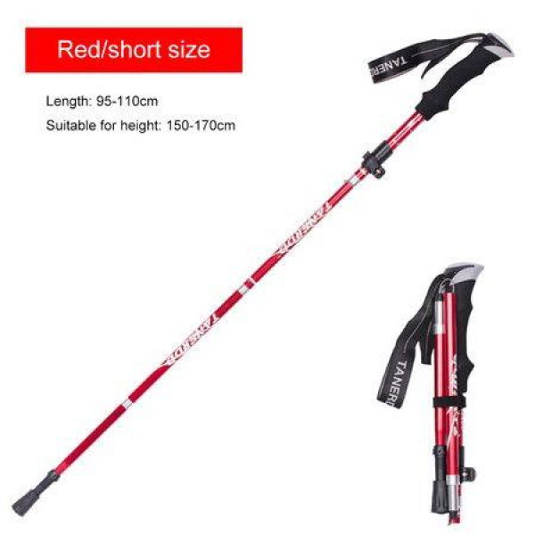 1pcs Walking Stick Outdoor Folding Trekking Poles Nordic Hiking Nature Hike Antishock Suitable Height 150-170 CM