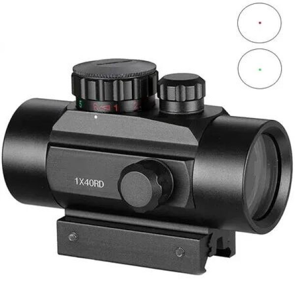 1x40 Tactical Riflescope with Red and Green Dot Sight for visibility in different lighting conditions,Durable and weather-resistant