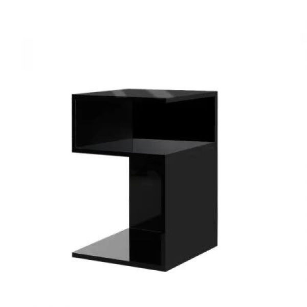 1xBedside Tables Drawers Side Black