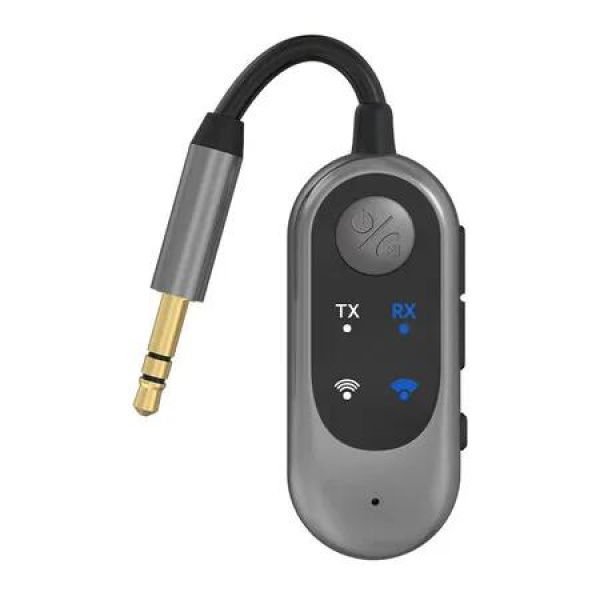 2 in 1 Bluetooth Wireless Audio Transmitter for Headphones or BT Devices, 3.5mm Audio Jack Adapter for TV, Airplane, Car