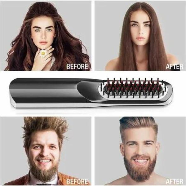 2-in-1 Cordless Hair and Beard Straightening Comb-USB powered