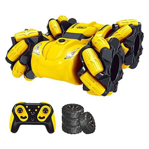 2-in-1 Desert Four-wheeler Sidewalk RC Stunt Car (Yellow)