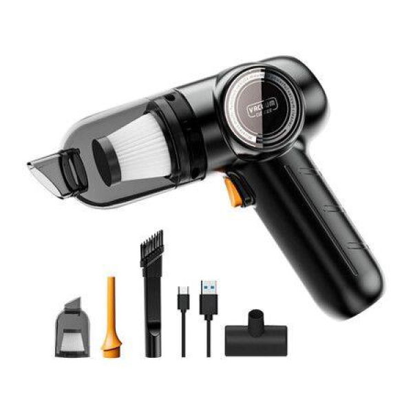 2-in-1 Handheld Vacuum Cleaner Portable Car Vacuum Blower For Home Car Pet Keyboard Cleaning Black.