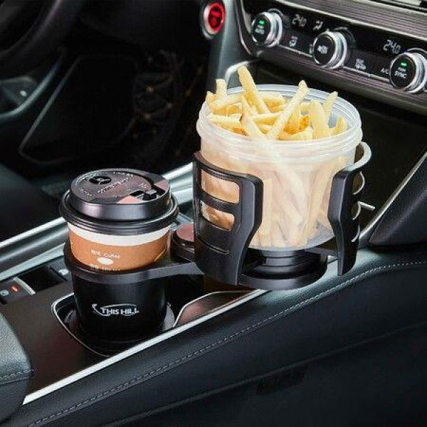 2 In 1 Multifunctional Car Cup Holder Expander Adapter With Adjustable Base Organizer For Snack Bottles Cups Drinks