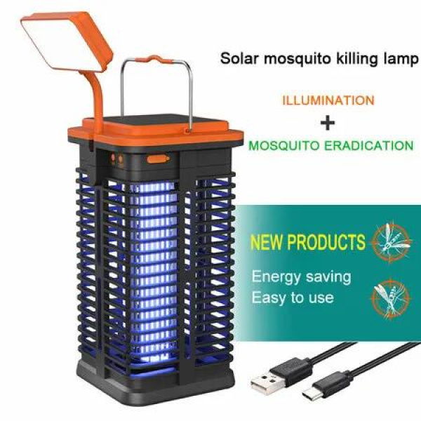 2-in-1 Portable Electronic Rechargeable Mosquito Killer Lamp for Summer Trip Outdoor Camping Patio Home and Garden