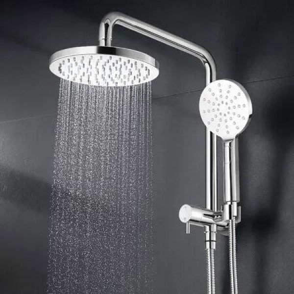 2 in 1 Shower WELS 3 Star 9.0 litres /Minute WELS Registration S12968 Rain Shower Head 8Inch Hose Set Round Overhead Handheld 3 Mode Rainfall
