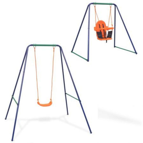 2-in-1 Single Swing And Toddler Swing Orange