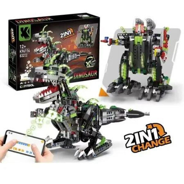 2 in 1 STEM Robot Building Kits Programmable Remote APP Controlled Robotics Blocks Set STEM Educational Birthday Gifts for Boys Girls Age 8-12