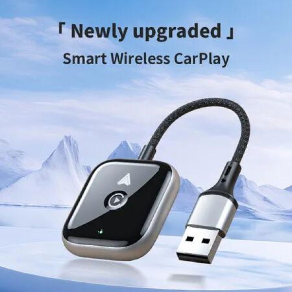 2 in 1 Wireless CarPlay Adapter Android Auto Adapter, Convert Wired to Wireless CarPlay Dongle, Plug and Play USB Adapter