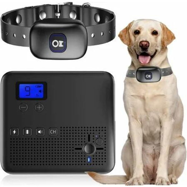 2 in 1 Wireless Dog Fence, Pet Electric Containment System, Waterproof Dog Training Collar with Remote Boundary for 1 dog